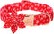Valentine's Day Dog Collar with Flower Tie, Adjustable Pink Red Collar for Small Medium Large Dogs