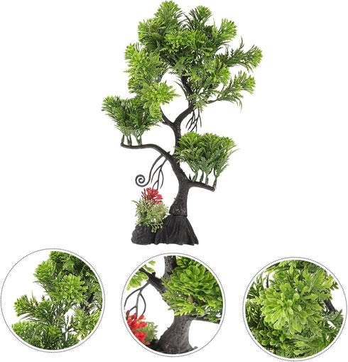 Decor Bonsai Tree Fake Model for Fish Tank - Fish Tank Supplies and Accessories, Plastic Aquarium Tree