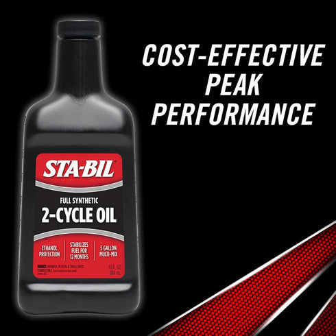 STA-BIL Full Synthetic 2-Cycle Oil with Fuel Stabilizer, 5 Gallon Multi-Mix, 50:1/40:1 Ratios