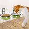 Elevated Cat Bowls, Wall Mounted Stainless Steel Food Dish, Nonslip No Spill Pet Feeding Bowls (2 Packs, Green)