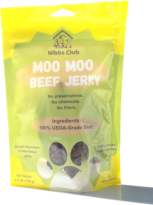Moo Moo Beef Jerky, 100% USDA-Grade Beef, Freeze Dried, Healthy, All Natural, USA-Made Dog Treat