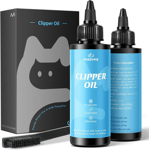 Professional Dog Clipper Oil for Grooming Blades, 2 Pack (2 x 120ml)