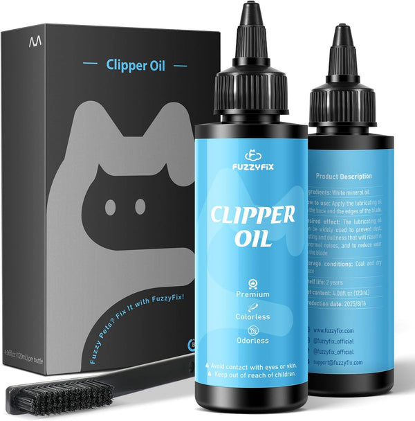 Professional Dog Clipper Oil for Grooming Blades, 2 Pack (2 x 120ml)