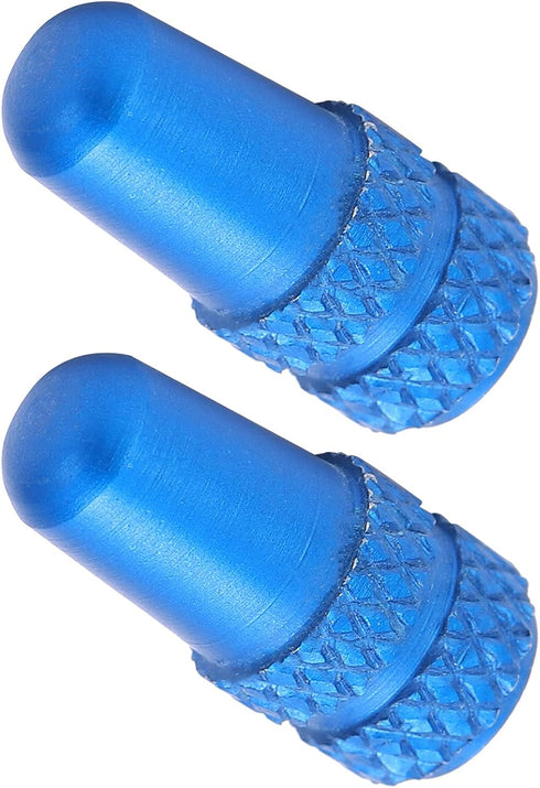 RiToEasysports 2Pcs Aluminium Alloy Bike Valve Stem Accessories for Mountain Bike, Road Bike (Light Blue) and Spare