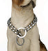 Chain Dog Collar - High Polished Silver Cuban Link Metal Stainless Steel Heavy Duty for Medium Dogs (15MM, 22")