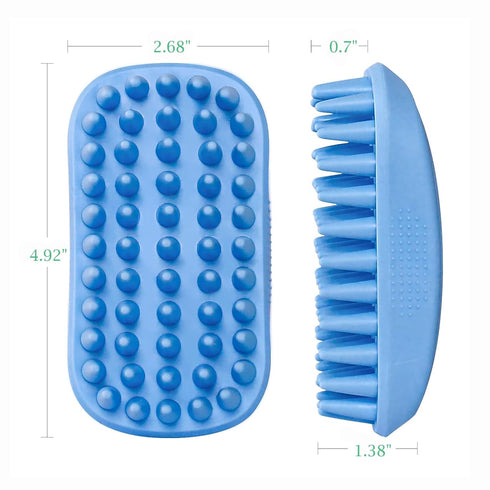 Dog Bath Brush - Pet Silicone Shampoo Brush, Rubber Shower Wash Curry Brush for Shedding Grooming and Massage