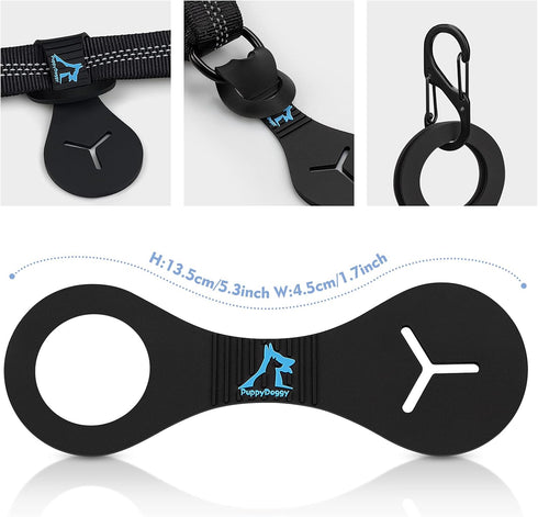 2 PuppyDoggy Dog Poop Bag Holder for Leash Waste Bag Carrier Dog Poop Bag Dispenser for Walking Running Bicycle