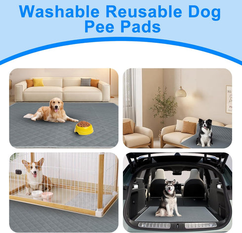 DOPLUSDO 48"x48" Washable Pee Pads for Dogs Reusable Puppy Pad Pet Training Pads, Waterproof Mat Non-Slip, Dog Pee Pad