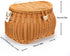 Kids Bike Basket Set, Handwoven Rattan Basket for Bike Scooter Tricycle with Lid and Shoulder Strap