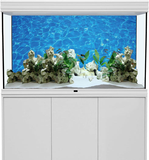 AWERT Vinyl 30x12 inches Underwater Aquarium Background, Blue Ripped Water Fish Tank Background