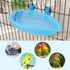 Hypeety Bird Bath with Mirror, Portable Bird Bathroom for Pet Parrots, Bathing Tub Accessories (Blue)