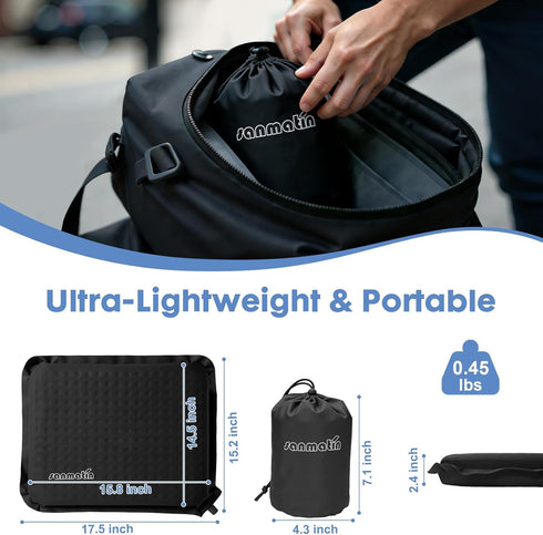 Sanmatin Backpacking Airplane(1, Stadium Seat Cushion Self-Inflating Foam Stadium Seats Bleacher Seat Chair Cushion Pad