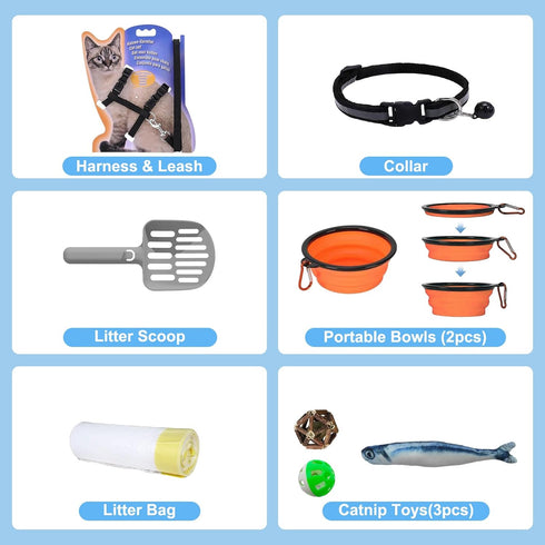 Cat Carrier with Litter Box - Soft-Sided Airline Approved Pet Carrier for Up to 20Lbs Small Medium Pets, Cat Essentials