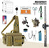 THKFISH Fishing Tackle Bag, Portable Fly Fishing Sling Pack with D-Rings and Waist Strap, Khaki