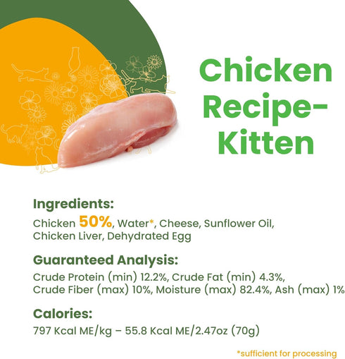 almo nature HQS Natural Kitten, Additive Free, Grain Free, Adult Cat Canned Wet Food, Pate