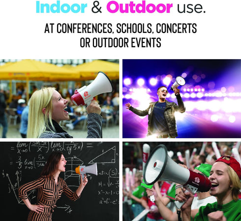 15W 200-sec 1093Yards Bullhorn Megaphone with Siren & Volume Control/Recorder - Waterproof Reliable and Consistent