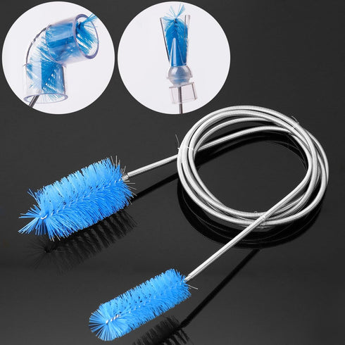 UEETEK Stainless Flexible Cleaning Brush - Double Ended Canister Filter Tube Hose Pipe Cleaner for Aquariums