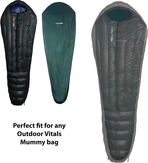 Sleeping Bag Liner in Charcoal, Rectangular/Micro Polyester