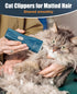 oneisall Pet Clipper for Cat Matted Hair, Pet Shaver for Cats Quiet Pet Clippers Waterproof Cordless Cat Clippers