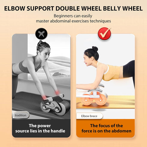 Uota Elbow Support Automatic Rebound Abdominal Wheel - Ab Roller for Core Strengthening Fitness Training