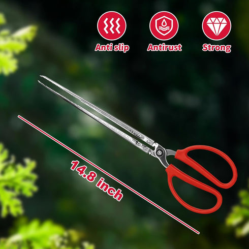 Heavy Duty 15" Snake Feeding Tongs, Extra Long Stainless Steel Tweezers for Reptiles, Snakes, Fish Aquariums, Tank