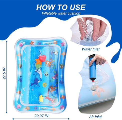 NozlaID Tummy Comfort Cooling Water Mat for Cats, Interactive Sensory Play Mat with Thickened Leak Proof Sensor Tech