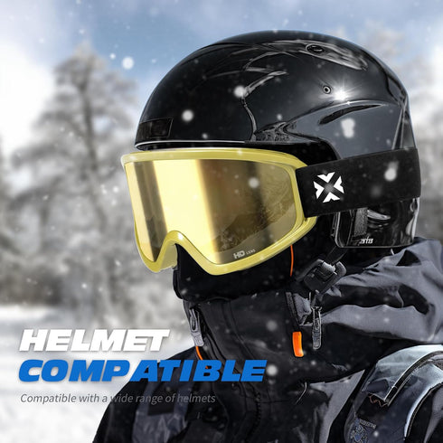 Ski Goggles, MAXJULI, Snowboard Goggles for Men Women, Anti-Fog HD Lens M7