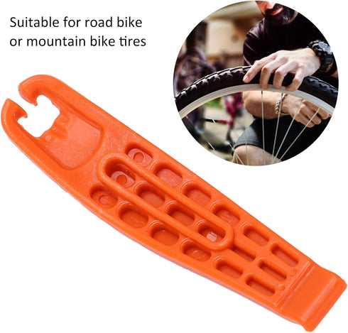 VBESTLIFE Bike Tire Levers, 3Pcs High Strength Ergonomic Tools for Road and Mountain Bike Tire Removal in Orange