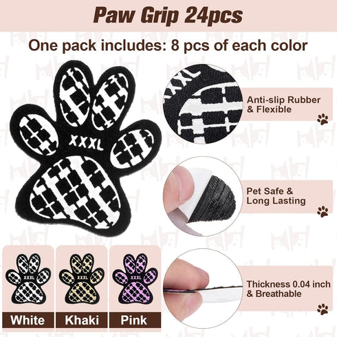 BEAUTYZOO Dog Paw Protectors, Anti-Slip Traction Grip Pads for Small Medium Large Dogs (XL - L 2.2in x W 2.0in)