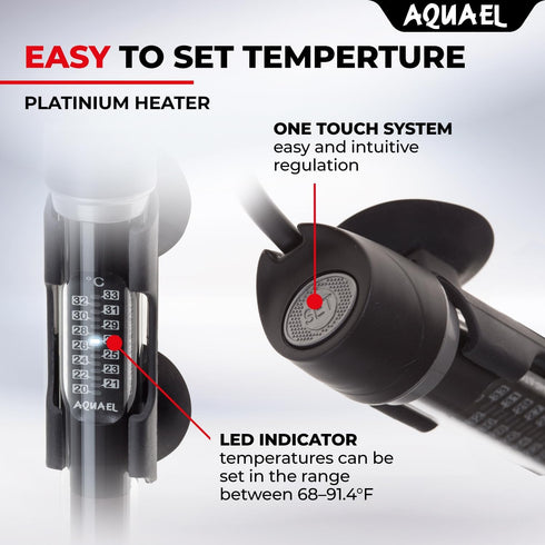 Aquael Platinium Aquarium Heater - 250 Watt for Freshwater & Saltwater Aquariums (48-66 Gallons)