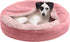 Furhaven 24" Round Calming Donut Dog Bed for Indoor Cats & Small Dogs, Washable, Up to 20 lbs, Rose Pink