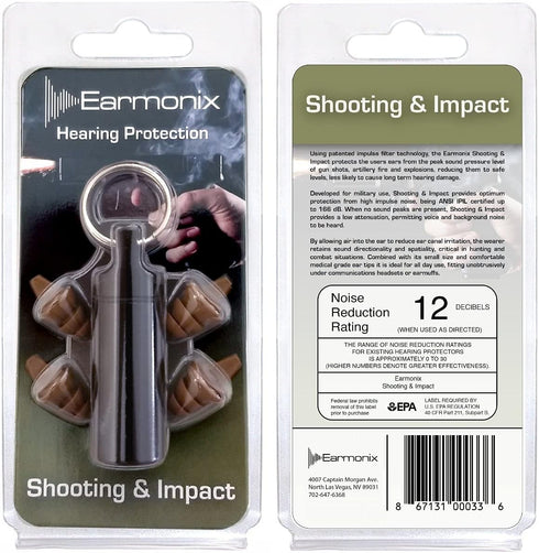 Shooting & Impact Ear Plugs - Impulse Noise Reducing, Tactical Filter Design for Military & Police Use