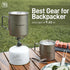 Odoland Titanium Camping Cookware Set: 420ML & 750ML Pot with Lid, Spork - Lightweight for Backpacking, Hiking, Picnic