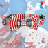 Elegant little tail Independence Day Dog Collar, July 4th American Flag Bowtie Dog Collar, Hoiday Pet Collar Cute Dog Bowtie Pet Gift Dog Collar for Small Dogs