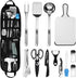 Odoland 14pcs Camping Cookware Set, Stainless Steel Cooking Utensils in Portable Carry Case for Outdoor Use