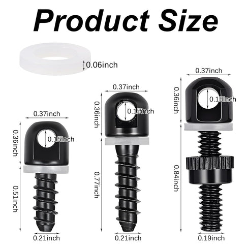 NEATABY Set, 6 Sling Swivel Studs Pieces Wood Bolt Sling Screw Mounts, Rifle or Shotgun Swivel Screws Kit
