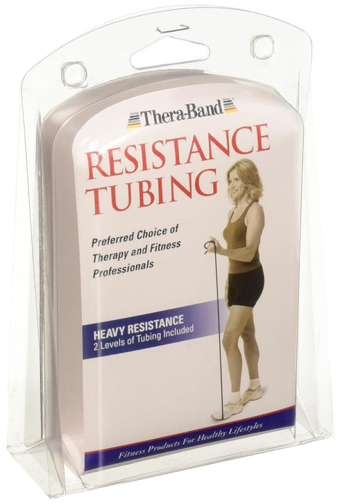 THERABAND Professional Resistance Tube, Blue & Black, Heavy, 5' Length