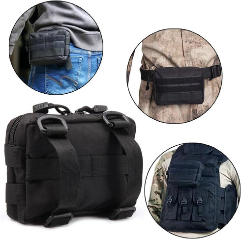 Tactical MOLLE Pouches - 2 Pack Compact Water-Resistant Utility Gadget Gear EDC Pouch
