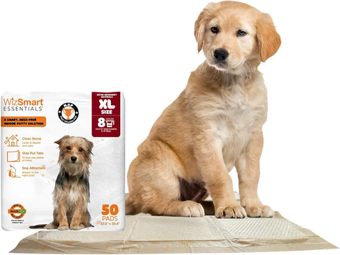 23.5" 35.4", 50 Count WizSmart Essentials Pads XL Extra Large Dog Pads x Disposable Absorbent Pads for Large Dogs