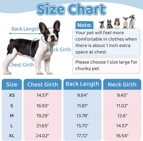 Queenmore Striped Dog T-Shirt, Long Sleeve Cotton Shirt for Small Medium Dogs Cats, Outfits for Frenchie, Dachshund,