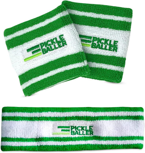 Sweatbands for Pickleball, Golf, and Tennis - Great Gift Set Including Wrist and Head Sweatbands