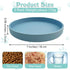 Silicone Cat Bowl Set of 2 Shallow Cat Food Dish 7in Wide Cat Plates Relief Whisker Fatigue Pet Feeding Bowls for Kittens Puppy Dog (Round Blue)