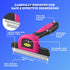 DakPets Stainless Steel Pet Deshedding Tool - Grooming Brush for Cats and Dogs, Pink, 4 inches.