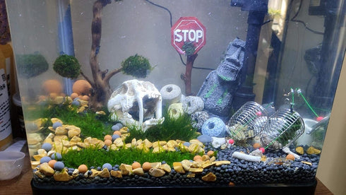 MEIMEI 100 Pcs Aquarium Tank Mineral Balls, Fish Tourmaline Rocks for Freshwater Aquarium Accessories