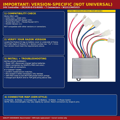 Precision Auto Products 24V E200 E300 E200 V24+, E300 V20+, MX350 V33+, V45+, ZK2430-D-FS-ROHS 7 W13113601015