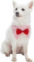 Blueberry Pet 5 Patterns Modern Pink Plaid Adjustable Dog Bandana Collar with Bow Tie, Small, Neck 12"-16"