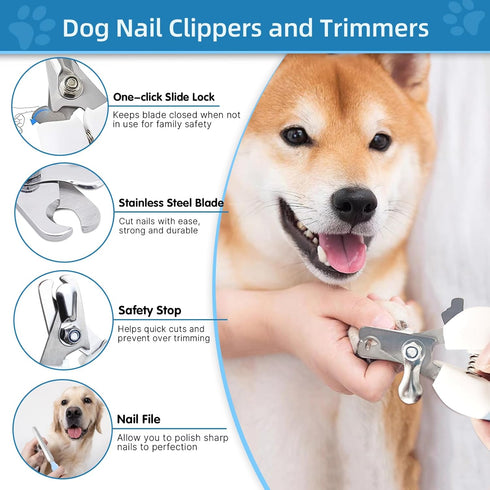 7PCS Dog Brush Dog Grooming Kit Dog Brush for Shedding-Dog Brushes for Grooming, Dematting Comb for Dogs, Cat Nail