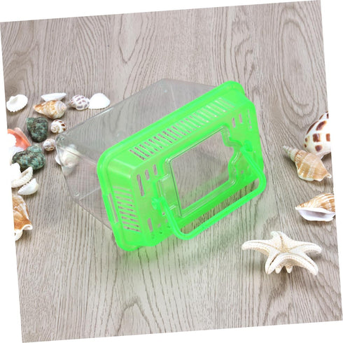 Betta Fish Tank LED Plastic Aquarium Gallon Fish Bowl, Portable Green Travel Fish Tank