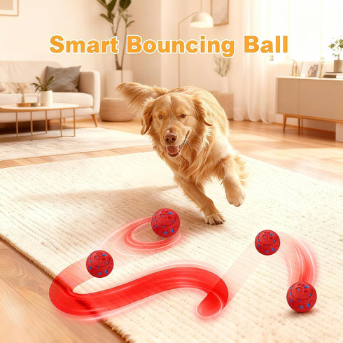 morhandisn IP54 Dog Balls: Interactive Dog Ball, Self-Moving Dog Toy with Auto-Rolling & Bouncing, E-TPU Material