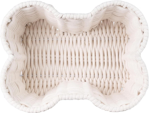 Dog Toy Basket - Handmade Dog Toy Bin, Dog Bone Shaped Basket for Toys, Dog Storage Organizer, Cat Toy Box, 17x13in Dog